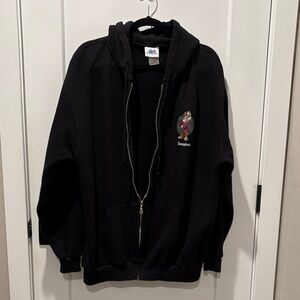 DISNEY Grumpy Embroidered Black Zip-Up Hoodie
